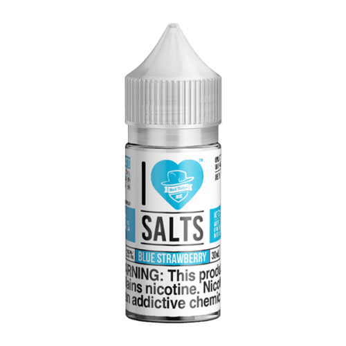 Pineapple, Coconut, and Strawberry flavored nicotine salts in 25mg, Blue Strawberry is an I Love Salts Eliquid