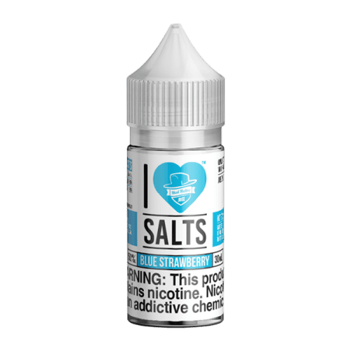 Pineapple, Coconut, and Strawberry flavored nicotine salts in 50mg, Blue Strawberry is an I Love Salts Eliquid