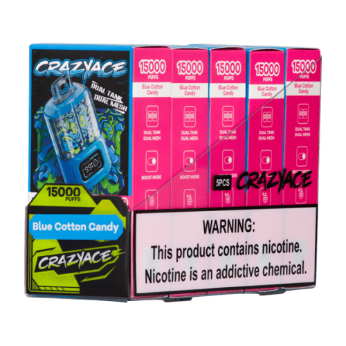 Blue Cotton Candy - CrazyAce B15000 Vape 5 Pack