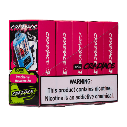 Raspberry Watermelon B1500 Crazy Aces Disposables 5-Pack