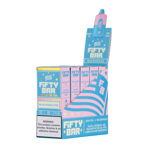 Blue Razzle Ice Fifty Bar Vape 5-Pack