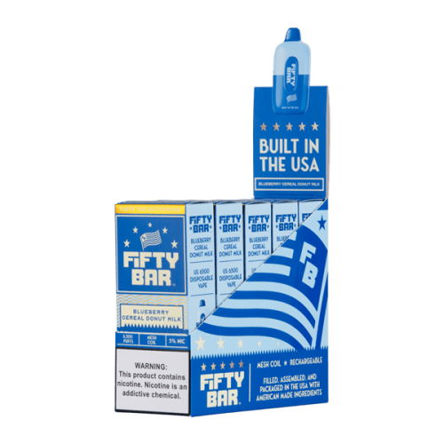 Blueberry Cereal Donut Milk Fifty Bar Vape 5-Pack