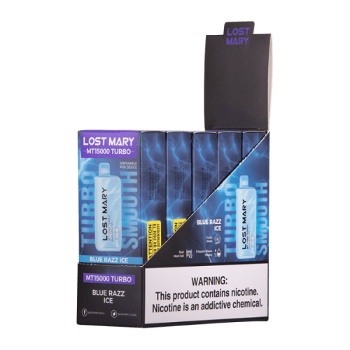 Blue Razz Ice Lost Mary Mt15000 Turbo Disposable 5 Pack