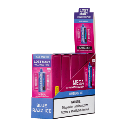 Blue Razz Ice Lost Mary MO20000 PRO Vape 5-Pack