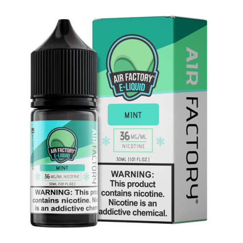 Mint is an sweetened menthol flavored vape juice from Air Factory, blended with nicotine salts