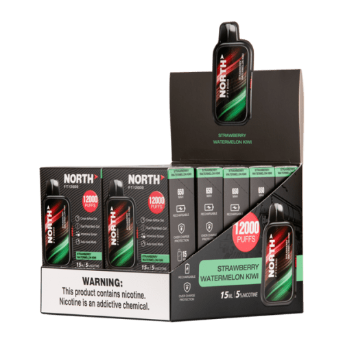 Strawberry Watermelon Kiwi North FT12000 Vape 10 Pack