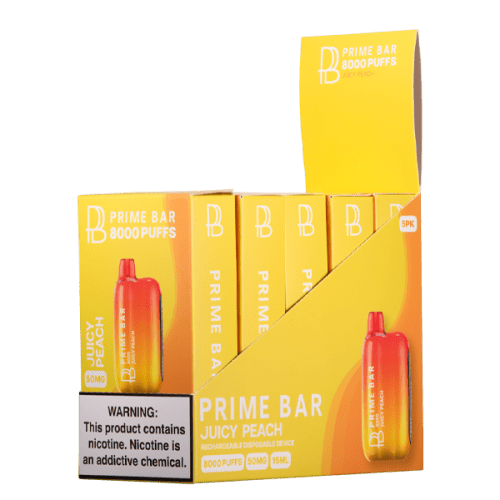 Juicy Peach Prime Bar 8000 Vape 5-Pack