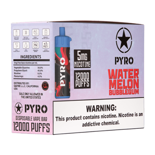 Watermelon Bubblegum Pyro Disposable Vape 10-Pack