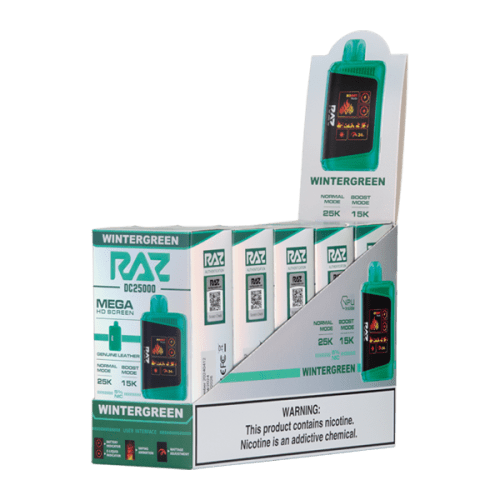 Wintergreen RAZ DC25000 Vape 5-Pack