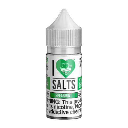 Sweet and savory mint flavored nicotine salts in 25mg, Spearmint is an I Love Salts Eliquid