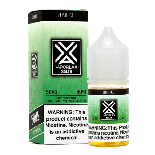 A 30ml vape juice with nicotine in 25mg & 50mg, experience Lush Ice by VaporLax Salts